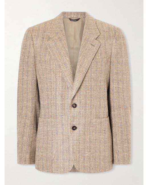 Loro Piana Natural Hedland Checked Tweed Blazer