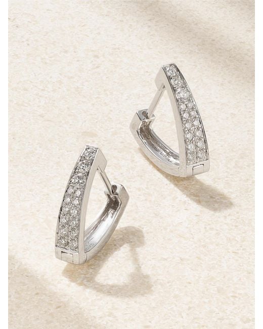 Anita Ko Natural Huggies 18-Karat Diamond Hoop Earrings