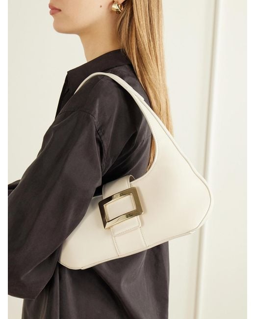 Roger Vivier Natural Belle Vivier Mini Leather Shoulder Bag