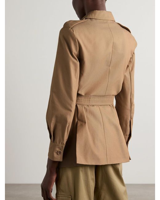 Max Mara Natural Pacos Belted Cotton-Canvas Jacket