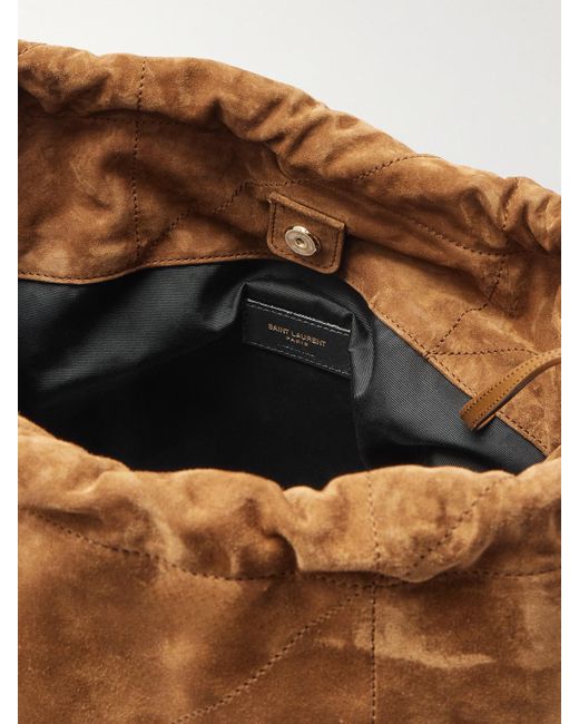 Saint Laurent Brown Jamie Schultertasche Aus Gestepptem Veloursleder