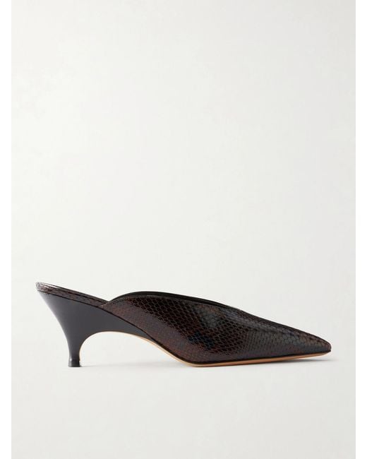 Le Monde Beryl Multicolor Petra 70 Snake-Effect Leather Mules