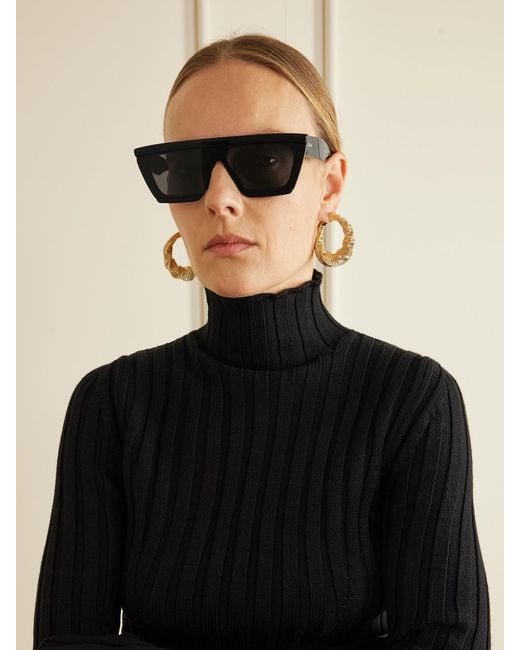 Alaïa Black D-Frame Acetate Sunglasses