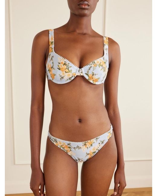 Agua Bendita Natural Promesa Valle Floral-Print Bikini Briefs