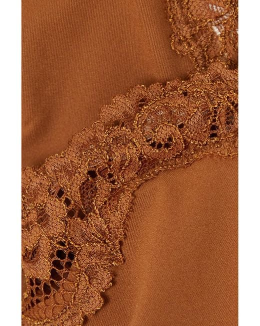 Skims Brown Fits Everybody Corded Lace Triangle Bralette – Bronze – Triangel-Bh Aus Stretch-Material Mit Spitzenbesätzen