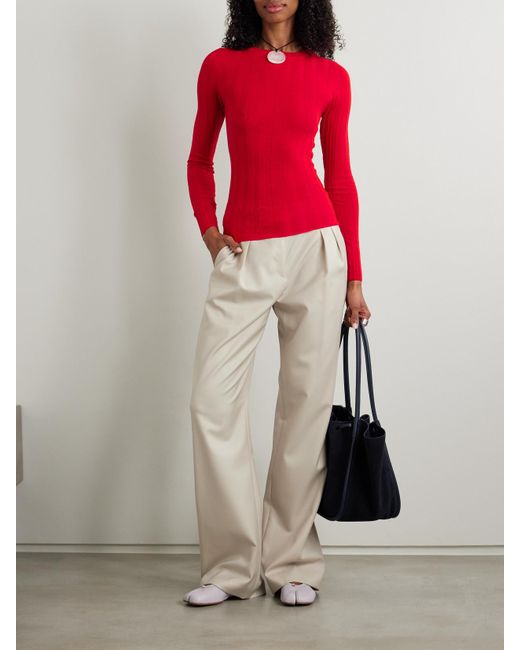 &Daughter Red Ribbed Wool Sweater