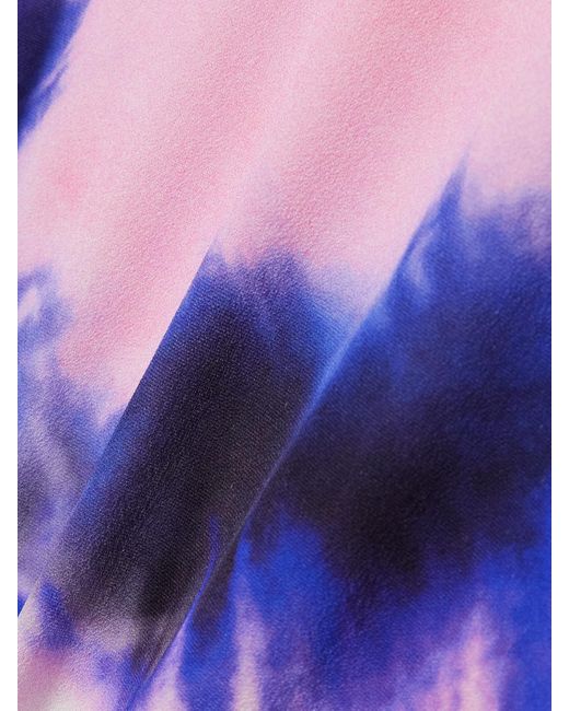 Rabanne Purple Open-Back Tie-Dyed Stretch-Crepe Maxi Dress