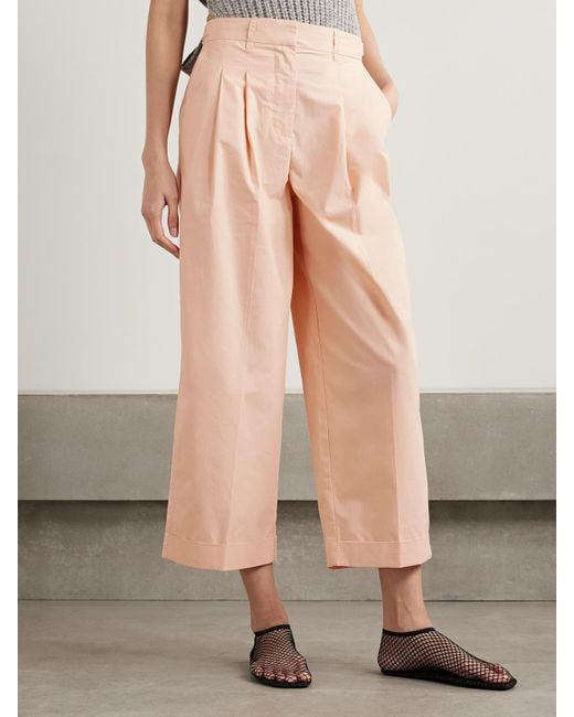 Proenza Schouler Pink Kyle Verkürzte Hose Mit Weitem Bein Aus Baumwollpopeline