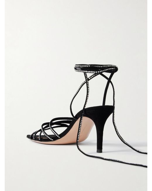 Gianvito Rossi Metallic 75 Sandalen Aus Veloursleder Mit Kristallen