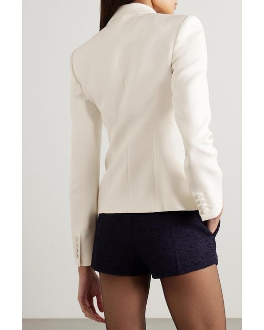 Valentino Garavani Natural Bow-Detailed Wool And Silk-Blend Crepe Jacket