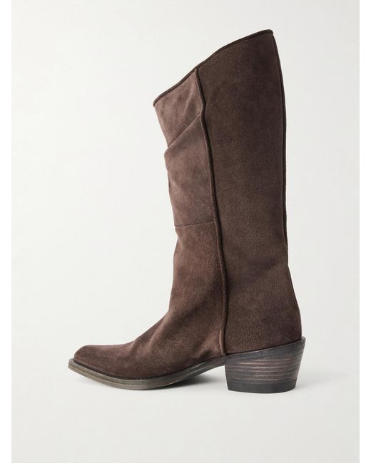 Khaite Brown Clive Suede Knee Boots