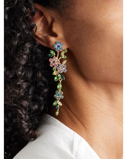 Jennifer Behr White Verlee-Plated Crystal Earrings