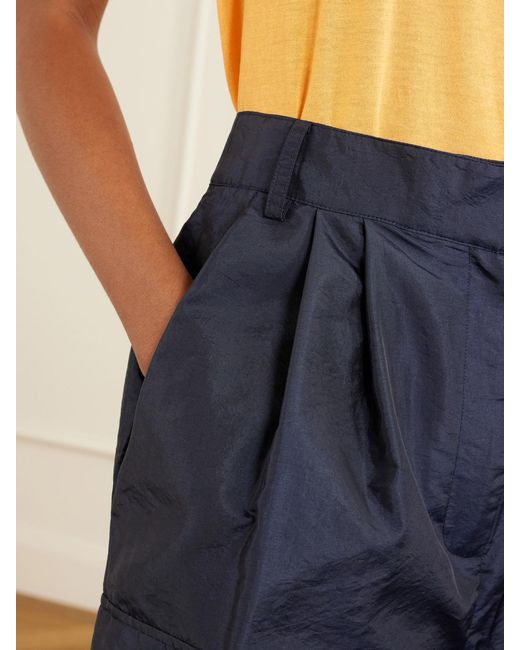 Tibi Blue Stella Shell Cargo Shorts