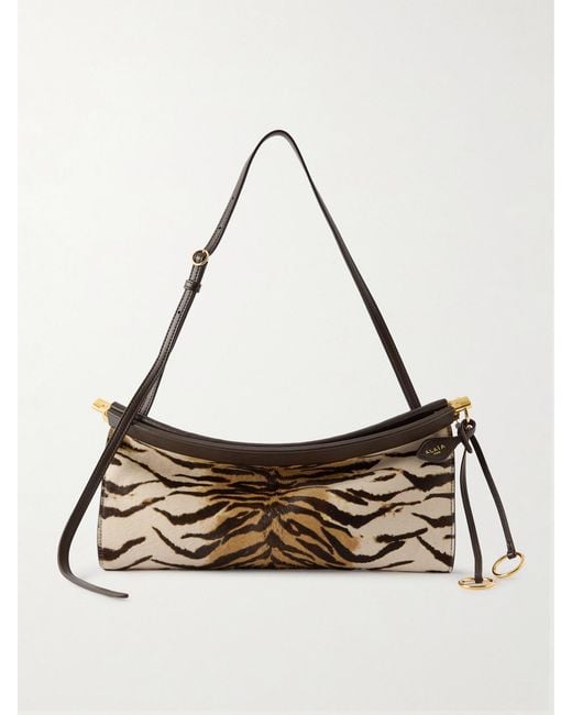 Alaïa Multicolor Le Click Ew Medium Tiger-Print Calf Hair And Leather Shoulder Bag