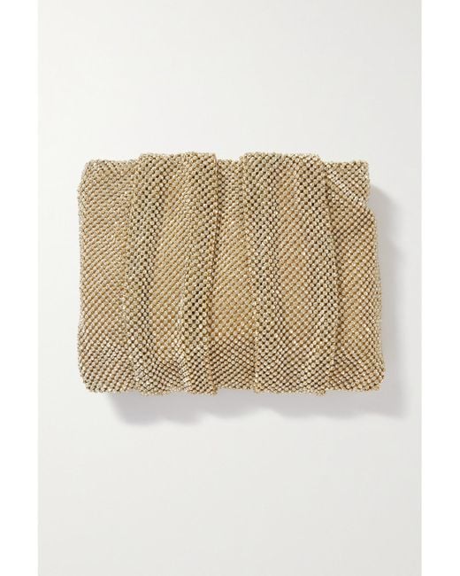 Loeffler Randall Natural Ember Embellished Mesh Clutch