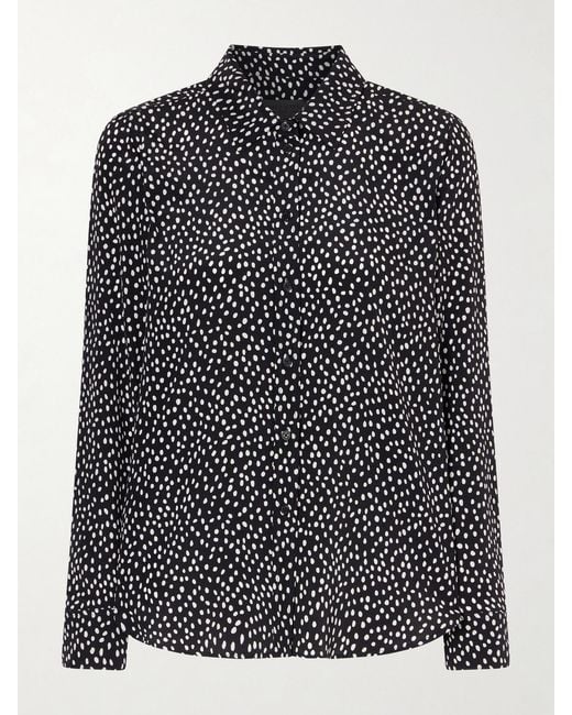 Nili Lotan Black Gaia Silk Crepe De Chine Shirt
