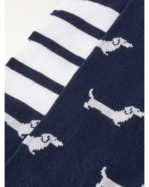 Thom Browne Blue Hector Socken Aus Einer Baumwollmischung