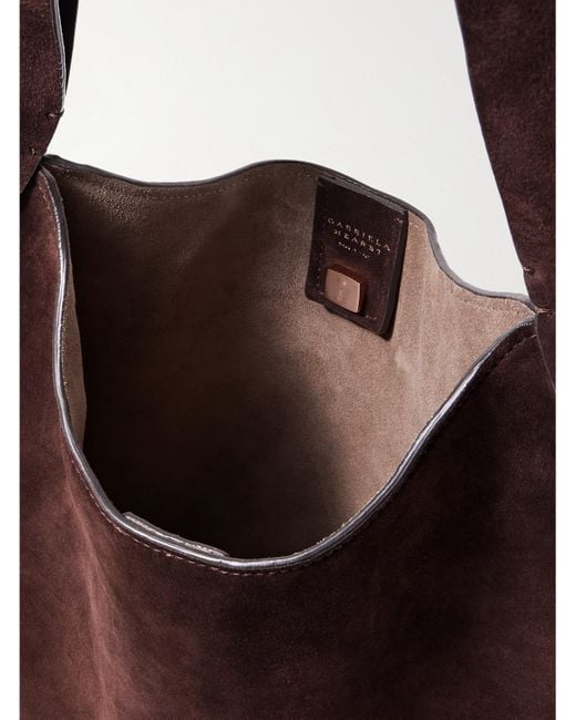 Gabriela Hearst White Kleine Schultertasche Aus Veloursleder