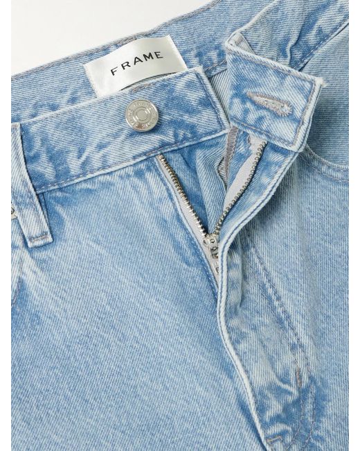 FRAME Blue The Twisted Hoch Sitzende Jeans Mit Geradem Bein