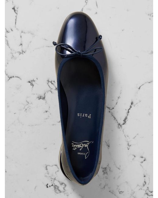 Christian Louboutin Blue Sweetie Jane Patent-Leather Flats
