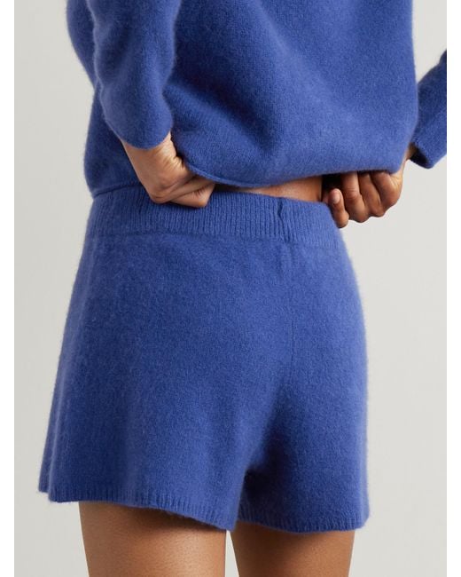The Elder Statesman Blue Shorts Aus Kaschmir