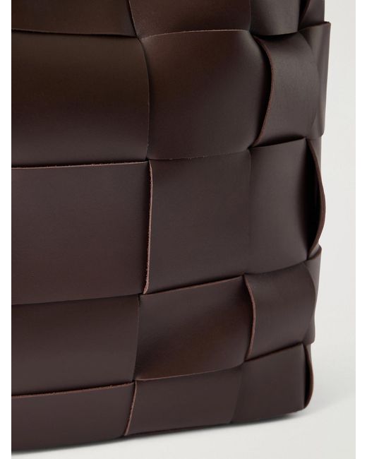 St. Agni Brown Woven Large Leather Tote