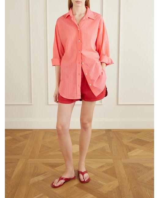 Jamie Haller Red Track Cotton-Twill Shorts