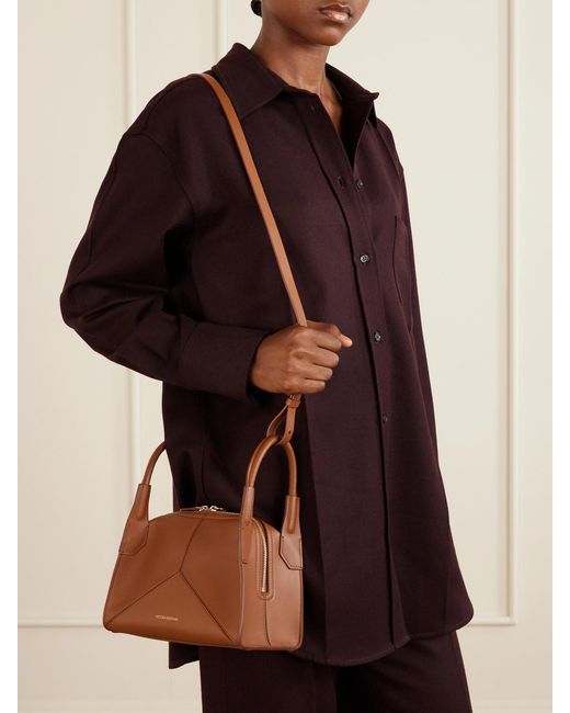 Victoria Beckham Brown Plié Mini Leather Shoulder Bag