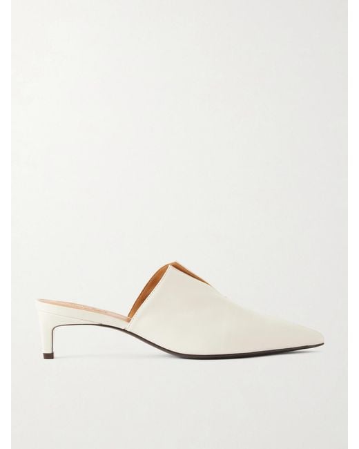 Tod's White Leather Mules