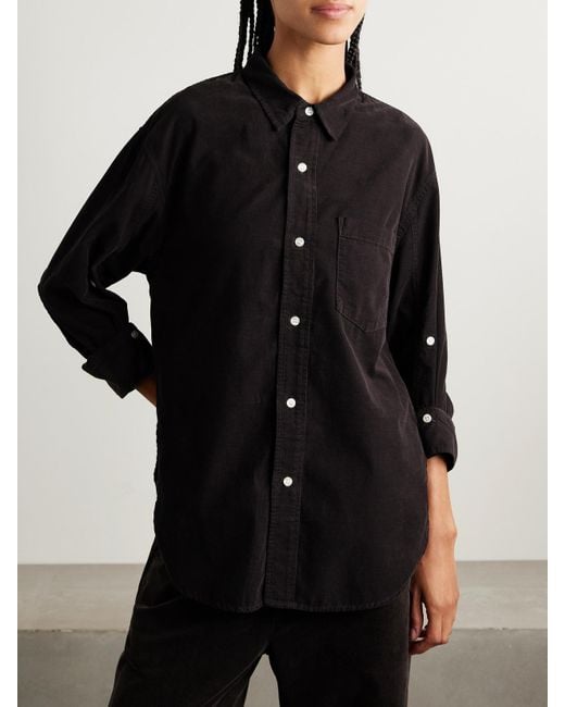 Citizens of Humanity Black Kayla Cotton-Corduroy Shirt