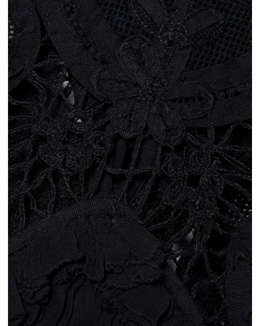 Sea Black Bente Oberteil Aus Spitze Mit Besatz Aus Baumwollkrepon Und Rüschen