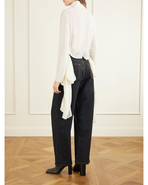 Alaïa Natural Knotted Crepe De Chine Blouse
