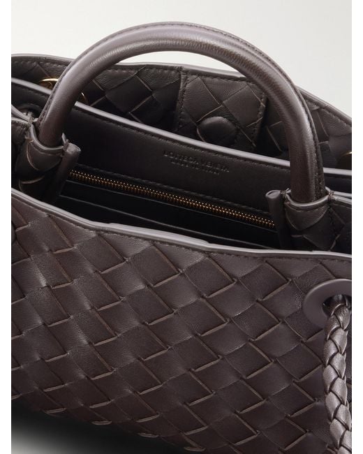 Bottega Veneta Black Mini Andiamo Intrecciato Leather Tote