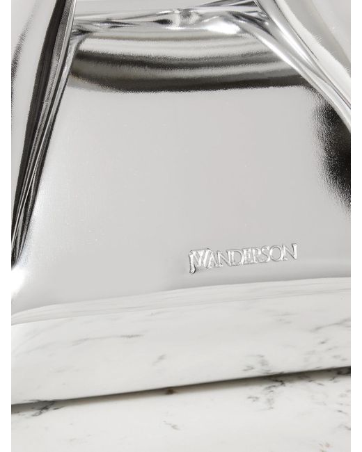 J.W. Anderson Gray Twister Kleine Tote Aus Metallic-Leder