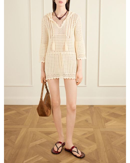 Isabel Marant Natural Zelnie Crocheted Cotton-Blend Mini Dress