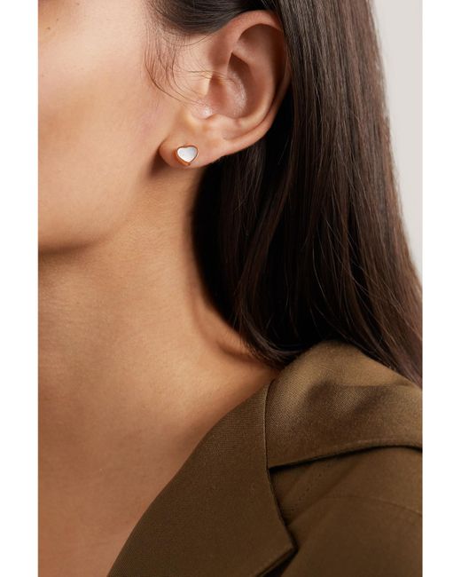 Chopard Metallic My Happy Hearts 18-Karat Rose Mother-Of-Pearl Single Earring