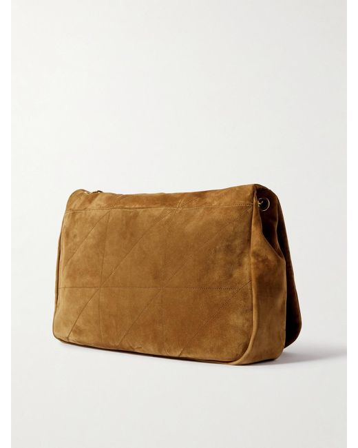 Saint Laurent Natural Jamie 4.3 Schultertasche Aus Gestepptem Veloursleder