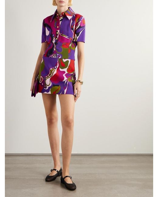 PUCCI Printed Cady Mini Dress in Pink | Lyst PUCCI Printed Cady Mini Dress in Pink | Lyst