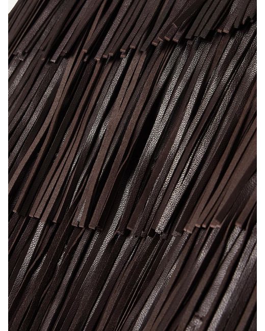 Ulla Johnson Black Leonie Fringed Leather Top