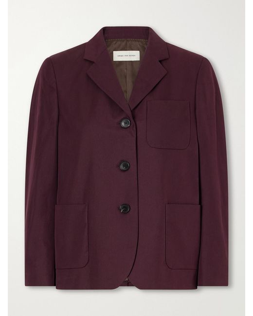 Dries Van Noten Purple Cotton-Twill Blazer