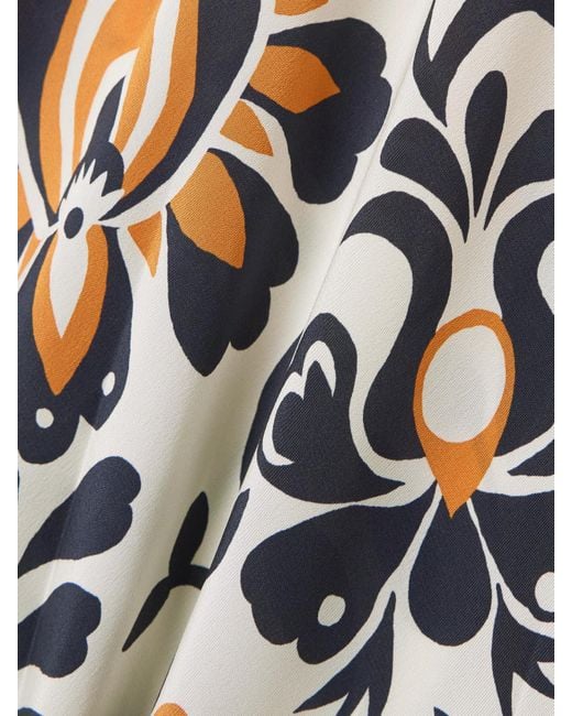 LaDoubleJ White Marlene Printed Silk-Crepe Maxi Dress
