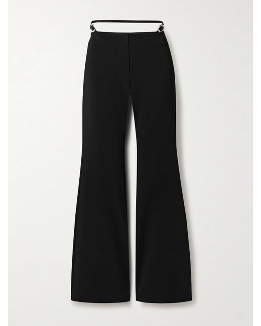 Givenchy Black Belted Stretch-Jersey Flared Pants