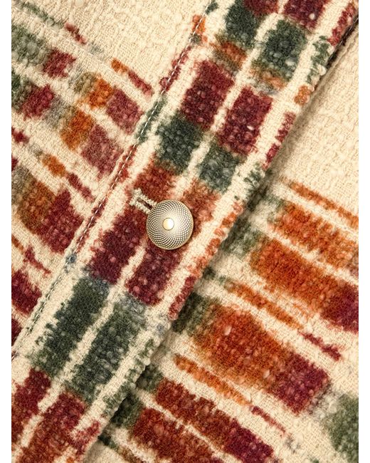 Loro Piana Natural Striped Wool-Bouclé Jacket