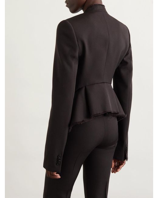 Alexander McQueen Black Blazer Aus Wolle Mit Fransen