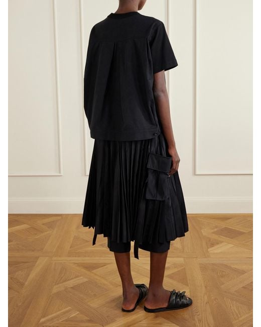 Sacai Black Cotton-Jersey T-Shirt
