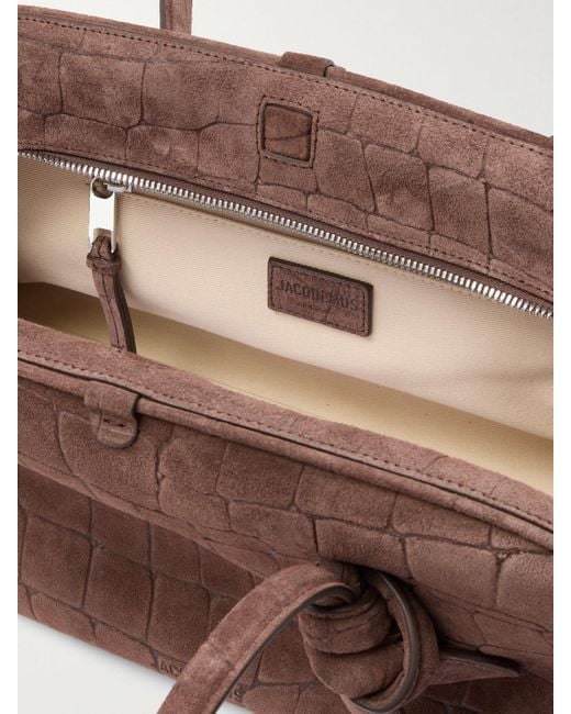 Sac À Main En Daim Effet Croco Le Grand Turismo Jacquemus en coloris Brown
