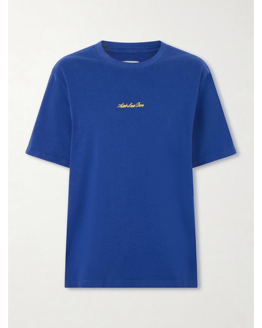 Aimé Leon Dore Blue Logo-Embroidered Cotton T-Shirt