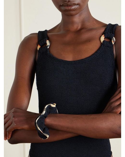 Burberry Black Hunza G Domino Original Crinkle Swimsuit