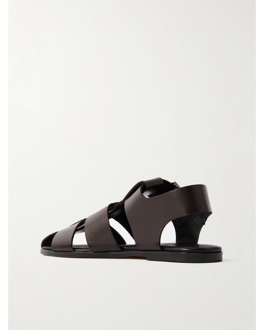 Aeyde Black Whit Leather Sandals