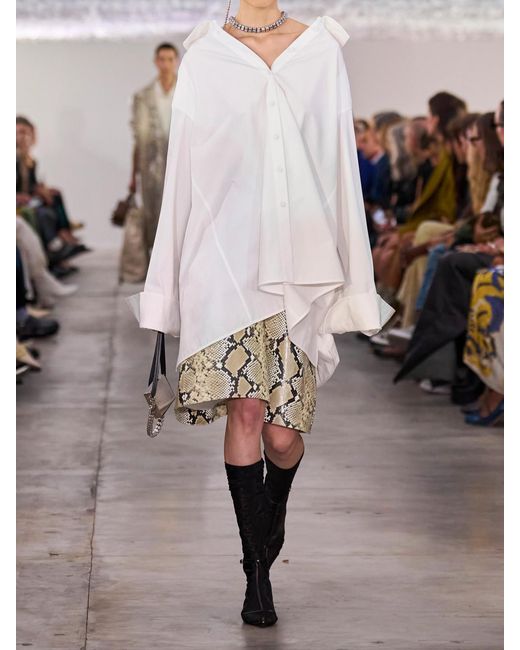Jil Sander Natural Snake-Effect Leather Shorts